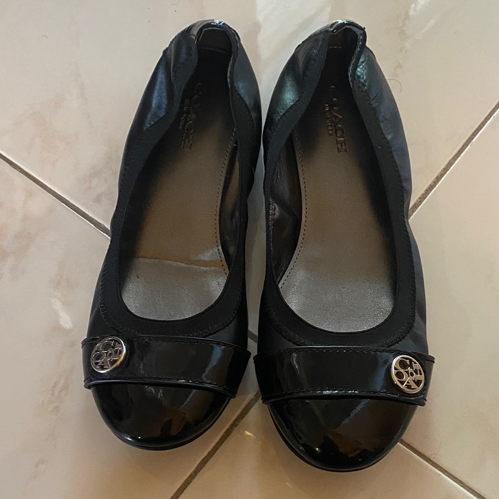 Coach Black Patent Leather Flats